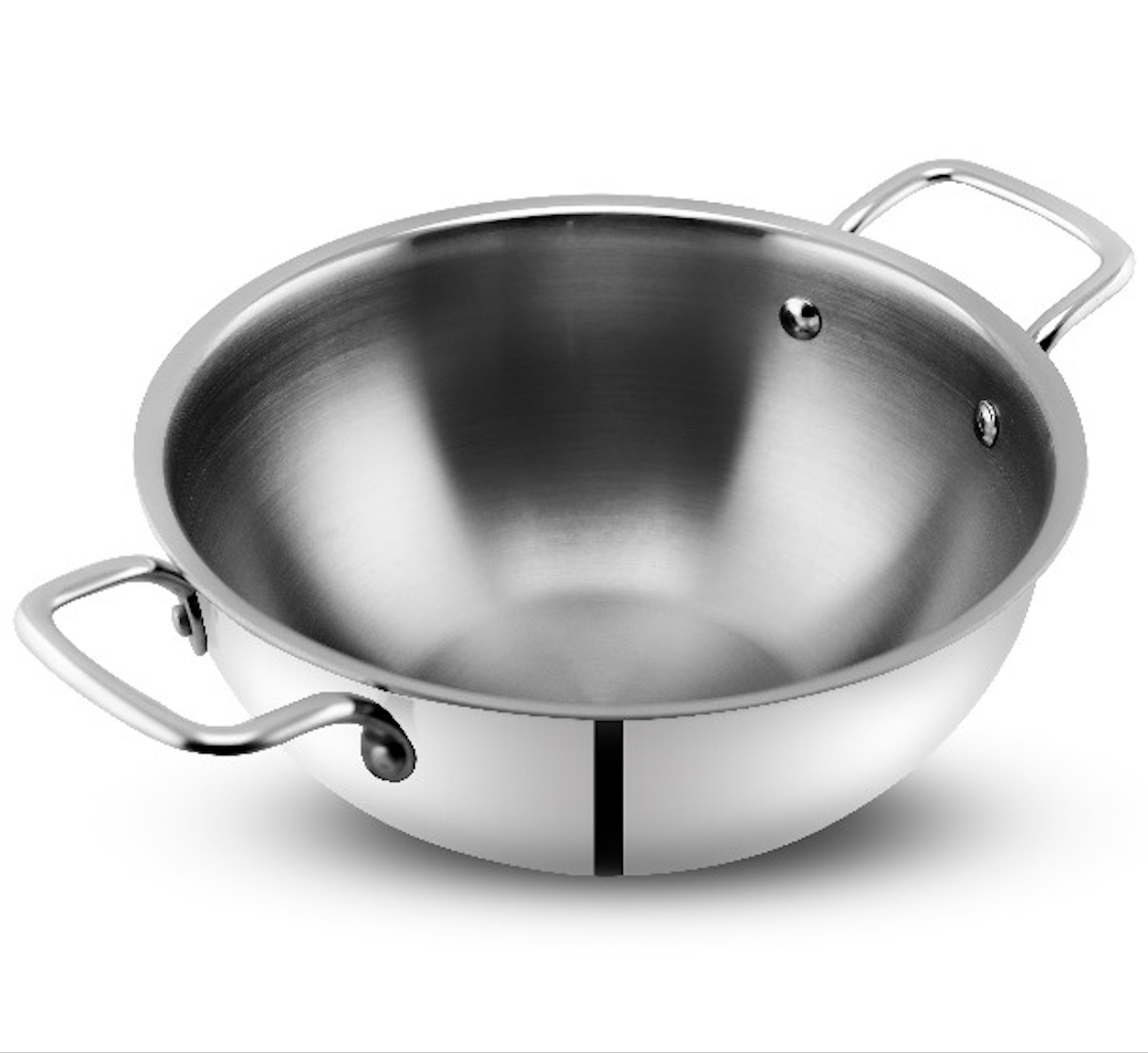 TRIWARE Stainless Steel Regular Kadai with Stainless Steel Lid
